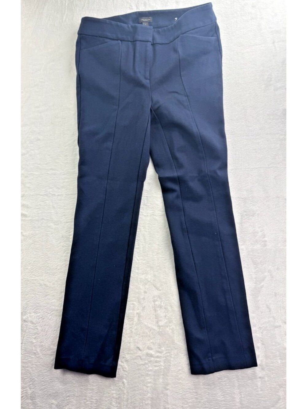 Ann Taylor Factory Size 4 Womens Dress Pants Knit Skinny Blue Mid Rise Stretch